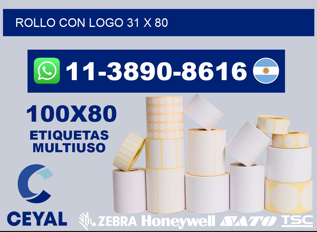 Rollo con logo 31 x 80