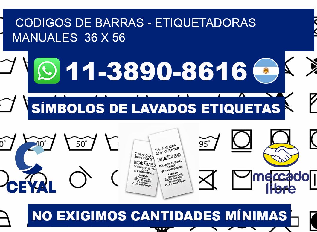 codigos de barras - Etiquetadoras Manuales  36 x 56