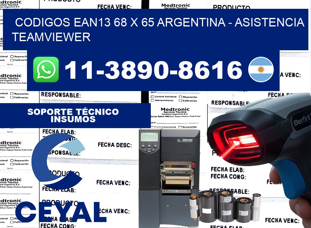 codigos ean13 68 x 65 argentina - asistencia teamviewer