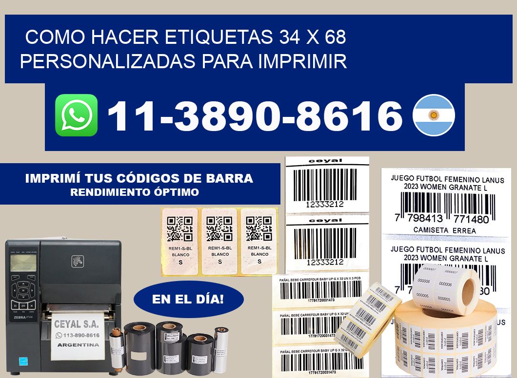 como hacer etiquetas 34 x 68 personalizadas para imprimir