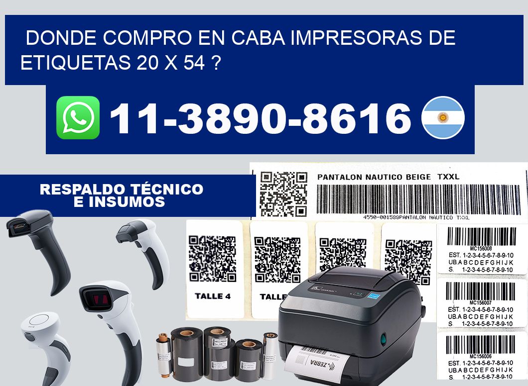 donde compro en CABA impresoras de etiquetas 20 x 54 ?