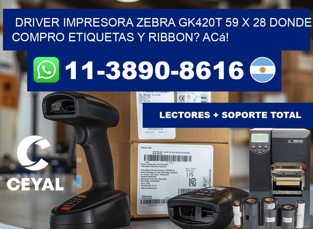 driver impresora zebra gk420t 59 x 28 Donde compro etiquetas y ribbon? Acá!