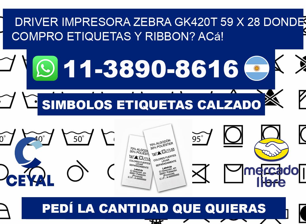 driver impresora zebra gk420t 59 x 28 Donde compro etiquetas y ribbon? Acá!