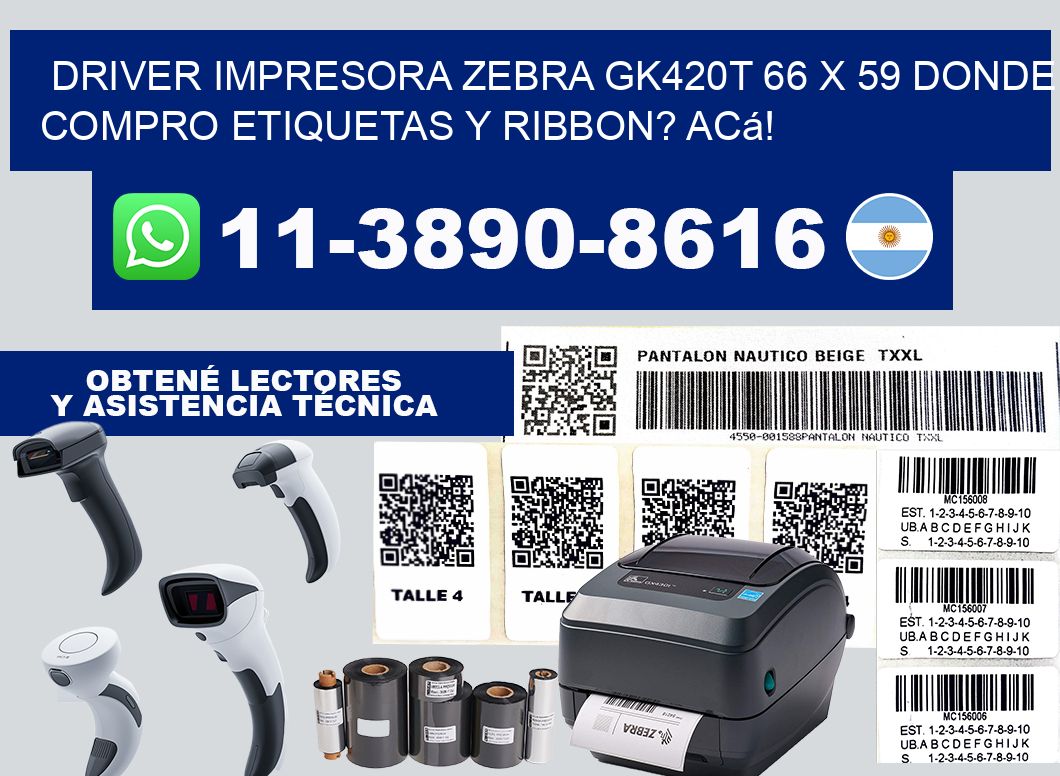 driver impresora zebra gk420t 66 x 59 Donde compro etiquetas y ribbon? Acá!