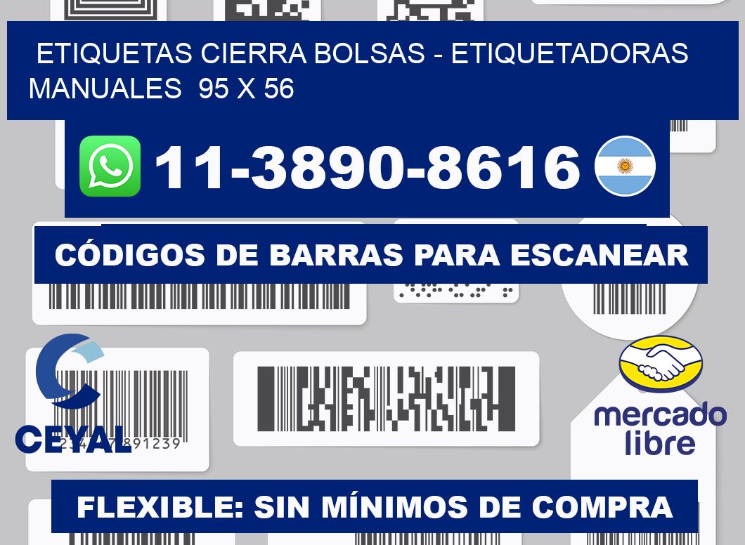 etiquetas cierra bolsas - Etiquetadoras Manuales  95 x 56