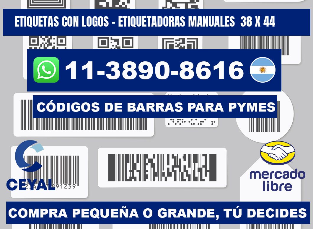 etiquetas con logos - Etiquetadoras Manuales  38 x 44