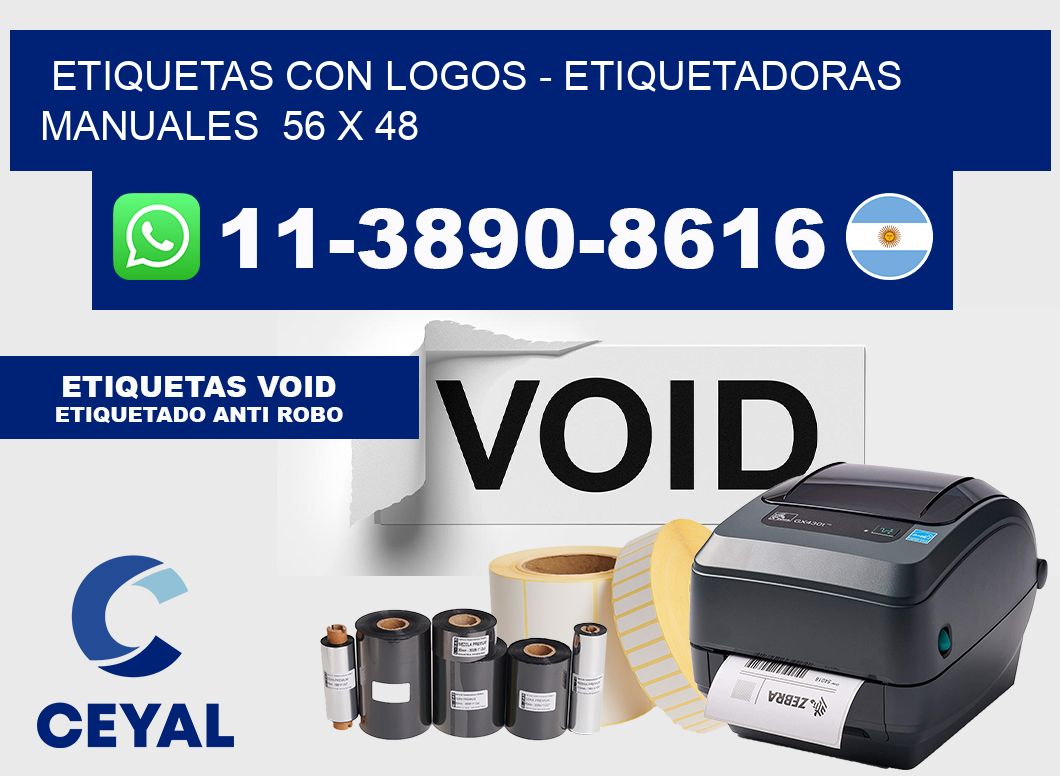 etiquetas con logos - Etiquetadoras Manuales  56 x 48