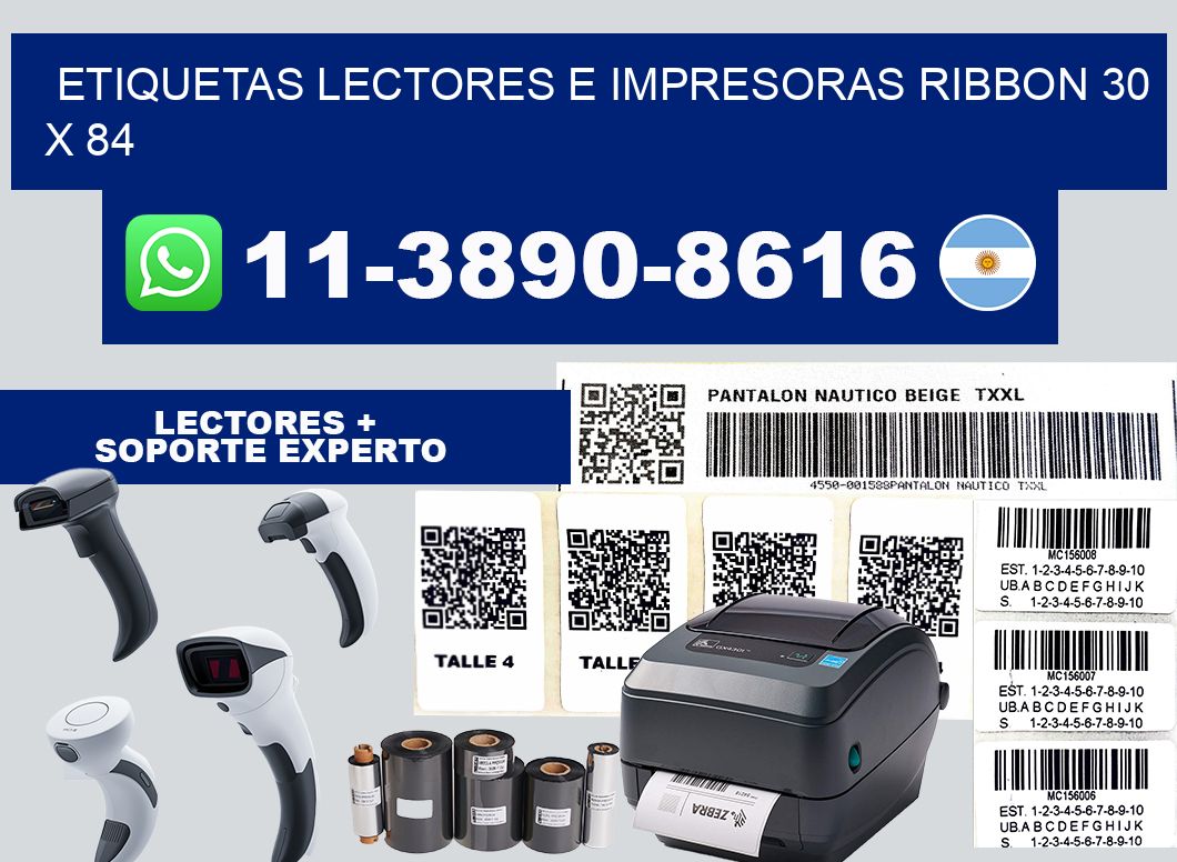etiquetas lectores e impresoras ribbon 30 x 84