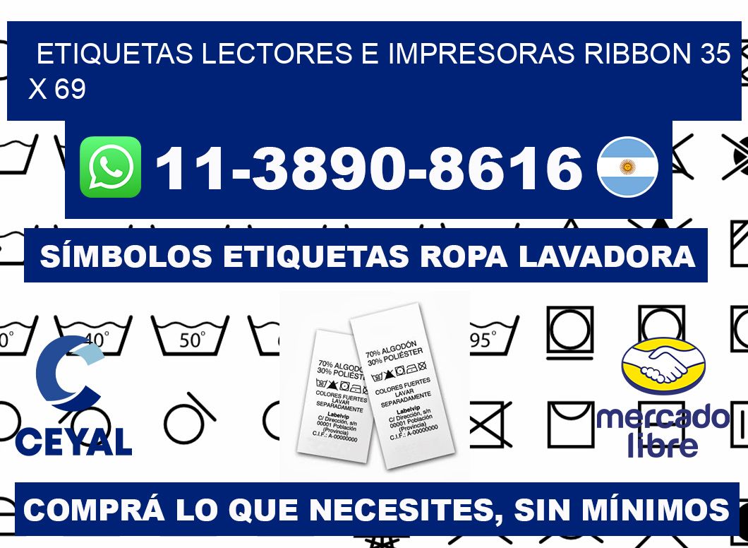 etiquetas lectores e impresoras ribbon 35 x 69