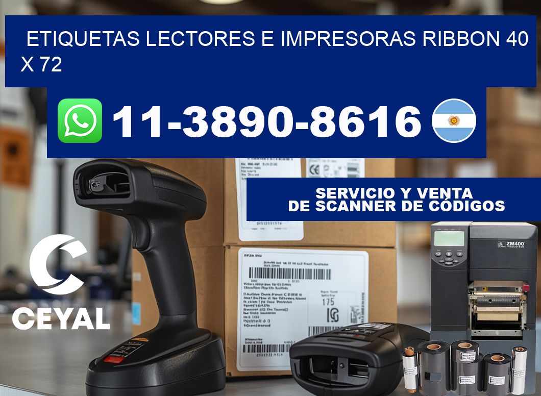 etiquetas lectores e impresoras ribbon 40 x 72