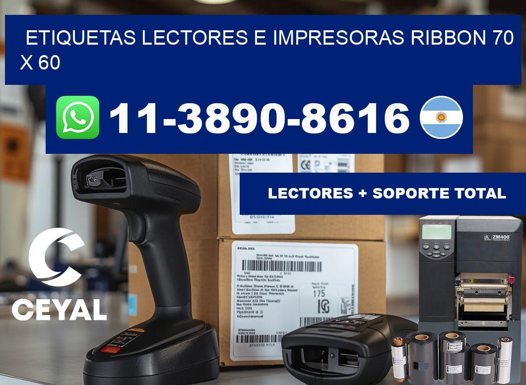 etiquetas lectores e impresoras ribbon 70 x 60