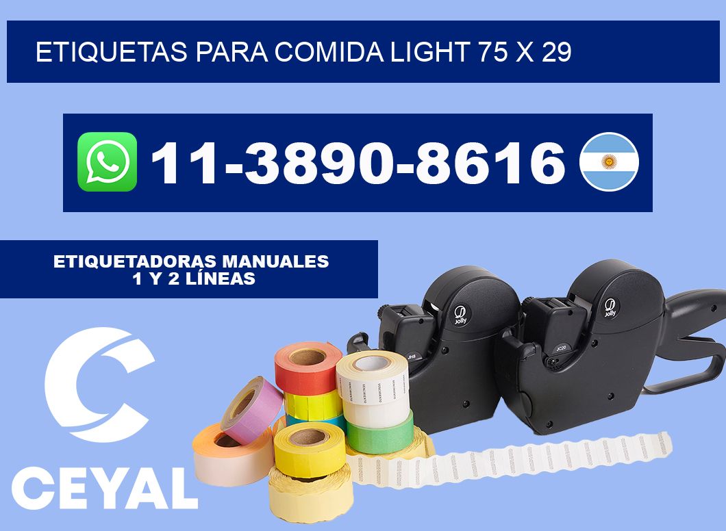 etiquetas para comida light 75 x 29