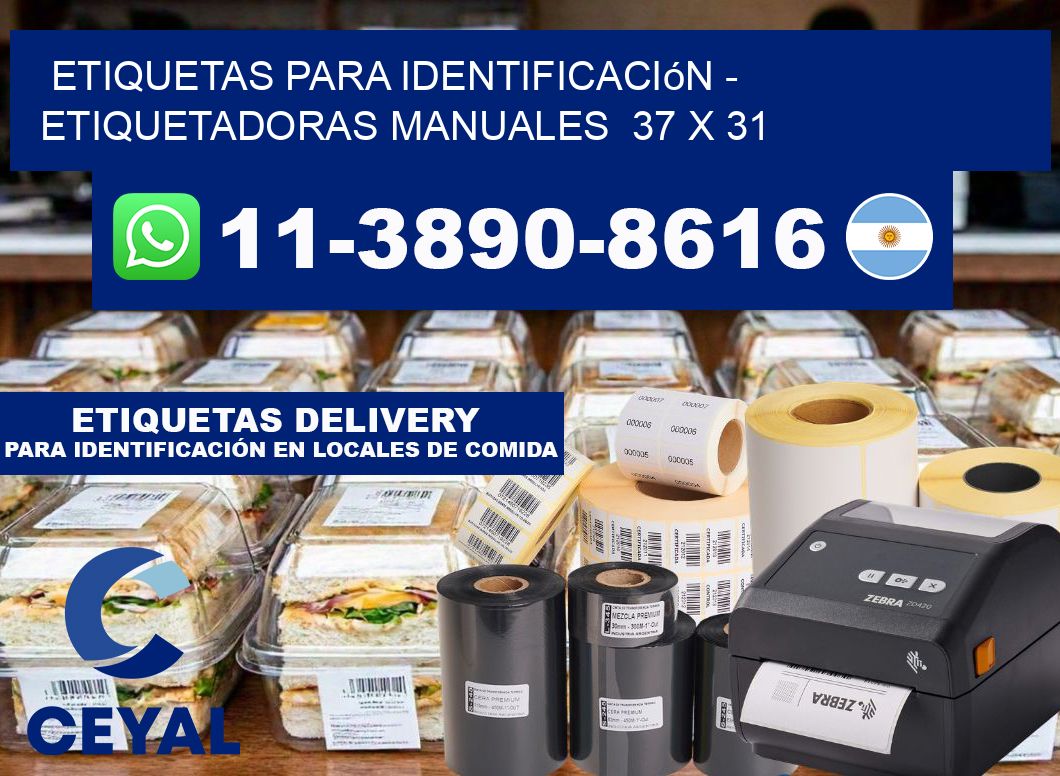 etiquetas para identificación - Etiquetadoras Manuales  37 x 31
