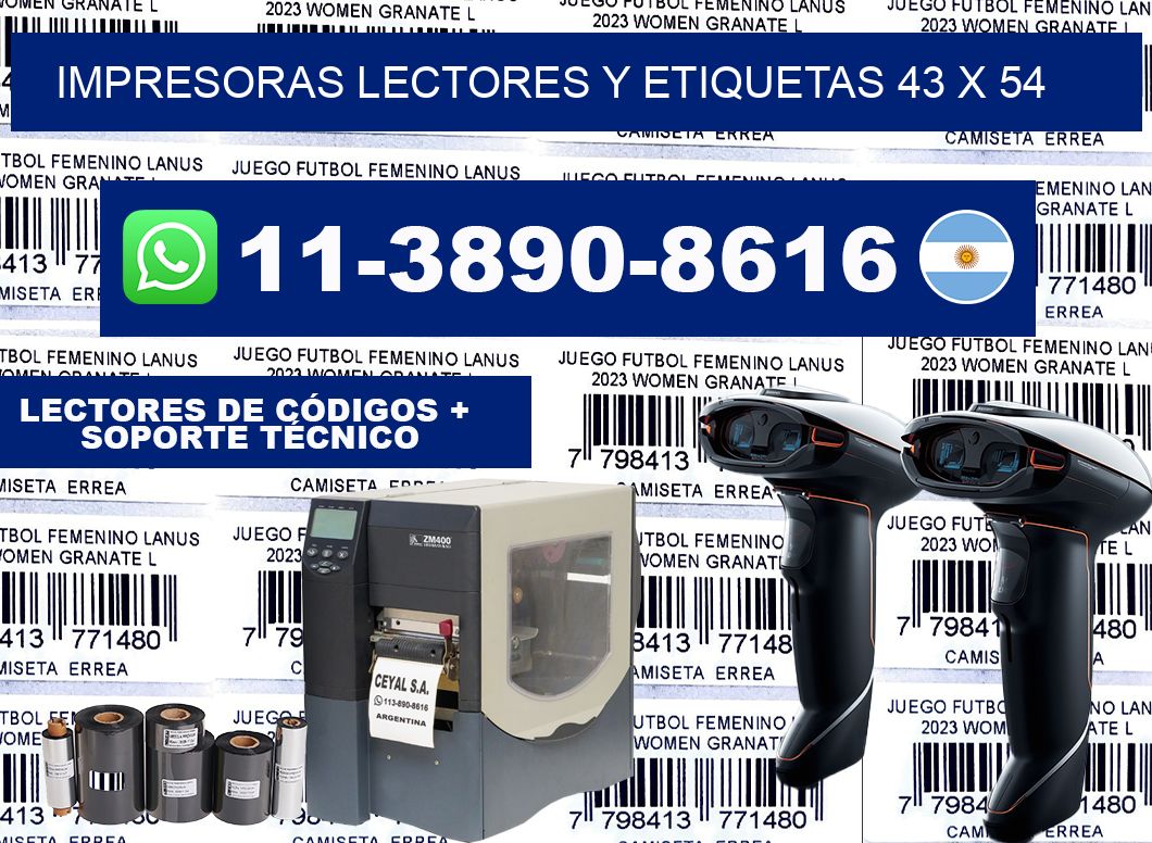 impresoras lectores y etiquetas 43 x 54