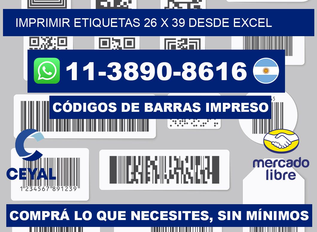 imprimir etiquetas 26 x 39 desde excel