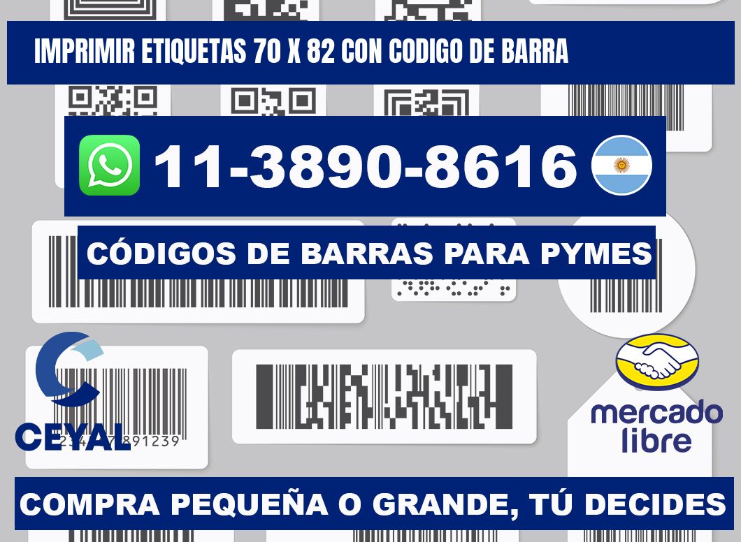 imprimir etiquetas 70 x 82 con codigo de barra