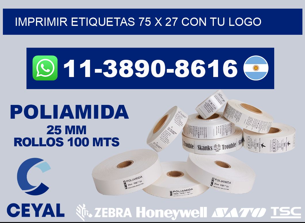 imprimir etiquetas 75 x 27 con tu logo