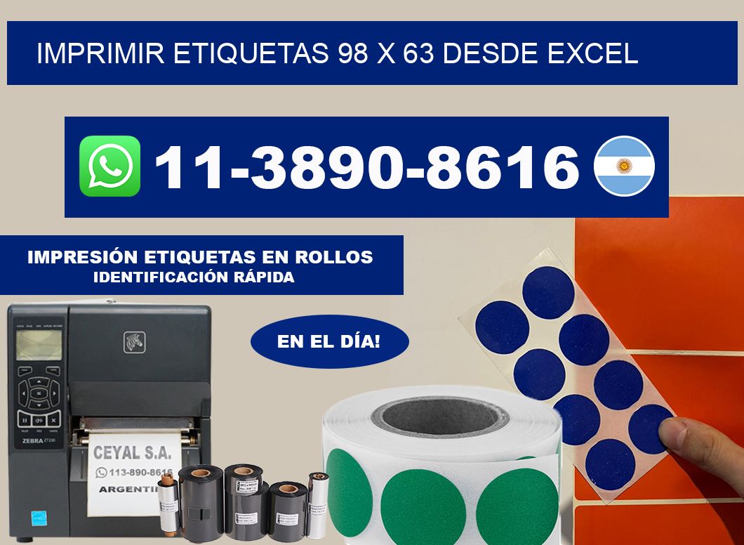 imprimir etiquetas 98 x 63 desde excel