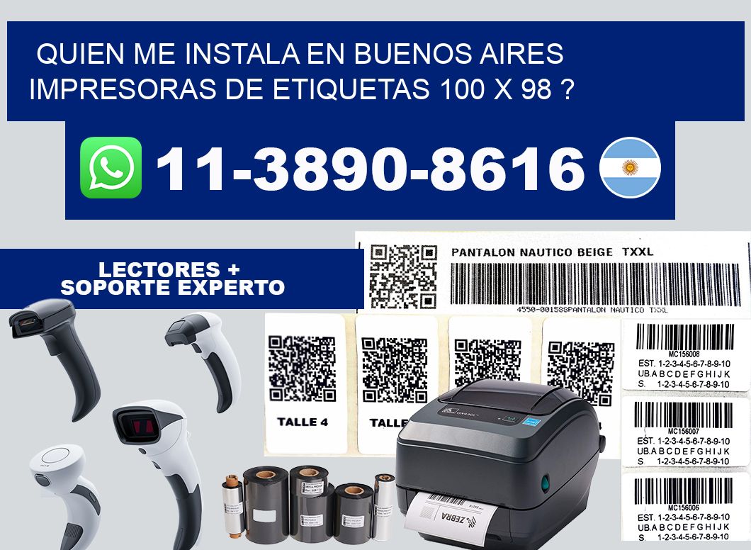 quien me instala en buenos aires impresoras de etiquetas 100 x 98 ?