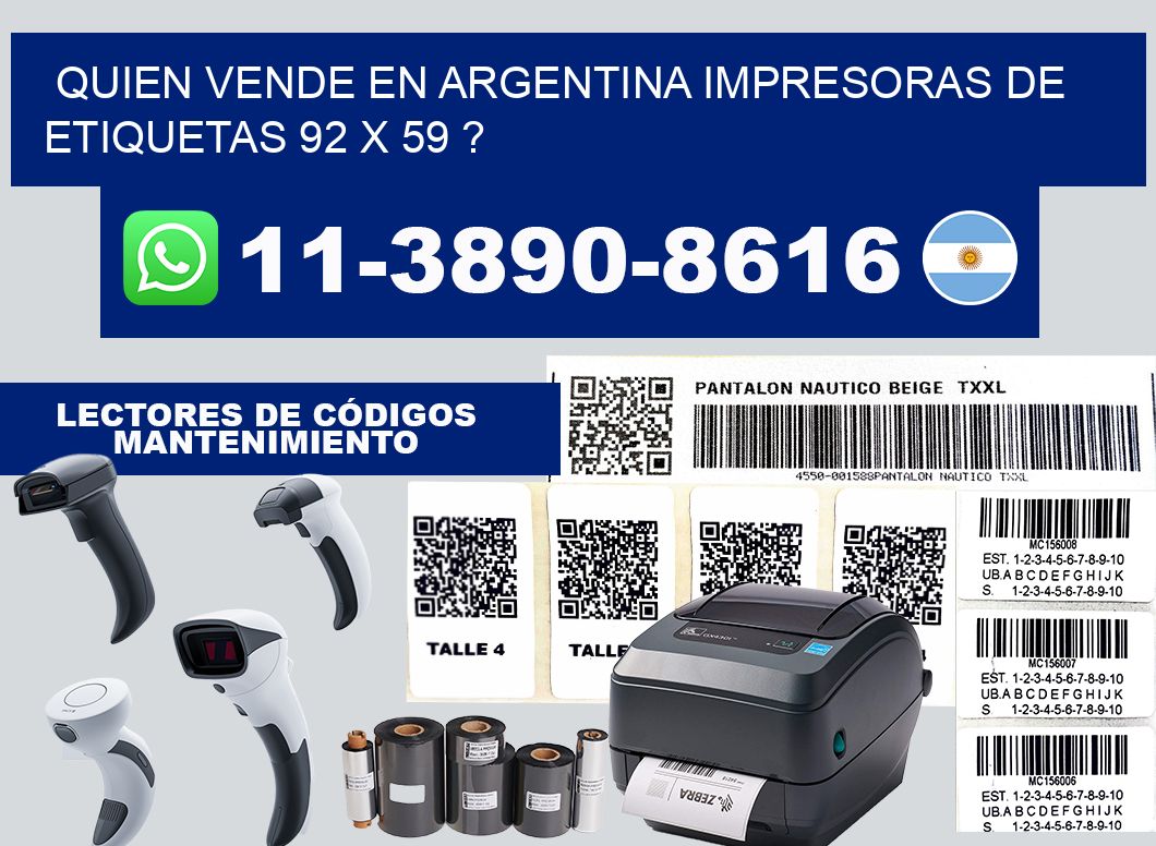quien vende en argentina impresoras de etiquetas 92 x 59 ?