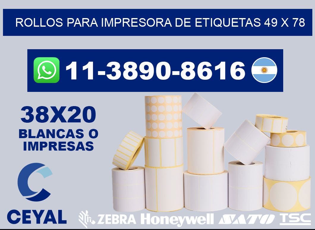 rollos para impresora de etiquetas 49 x 78