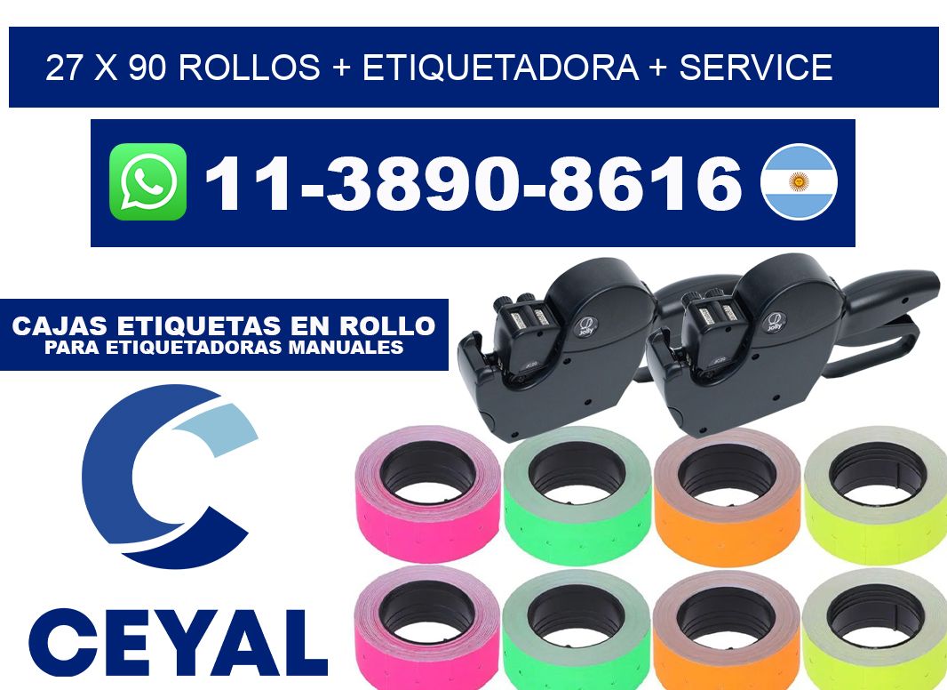 27 x 90 rollos + etiquetadora + service