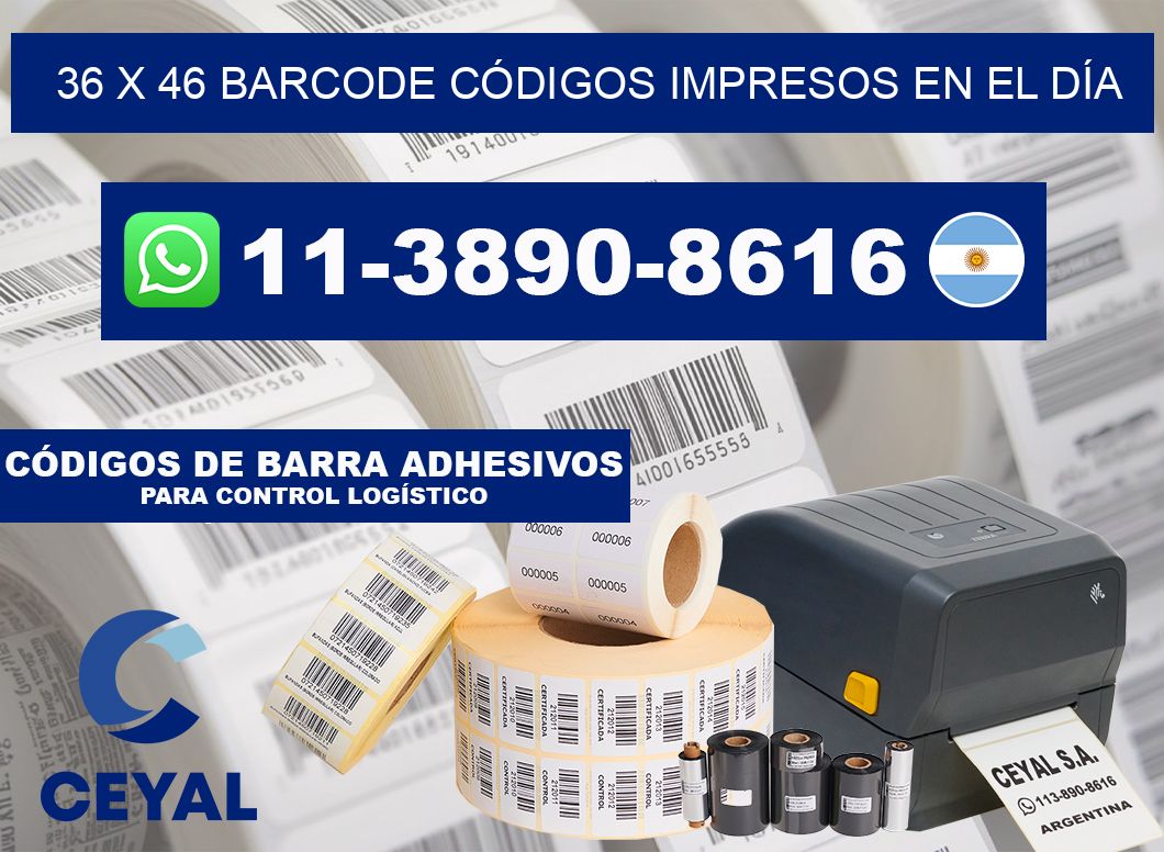 36 x 46 BARCODE CÓDIGOS IMPRESOS EN EL DÍA