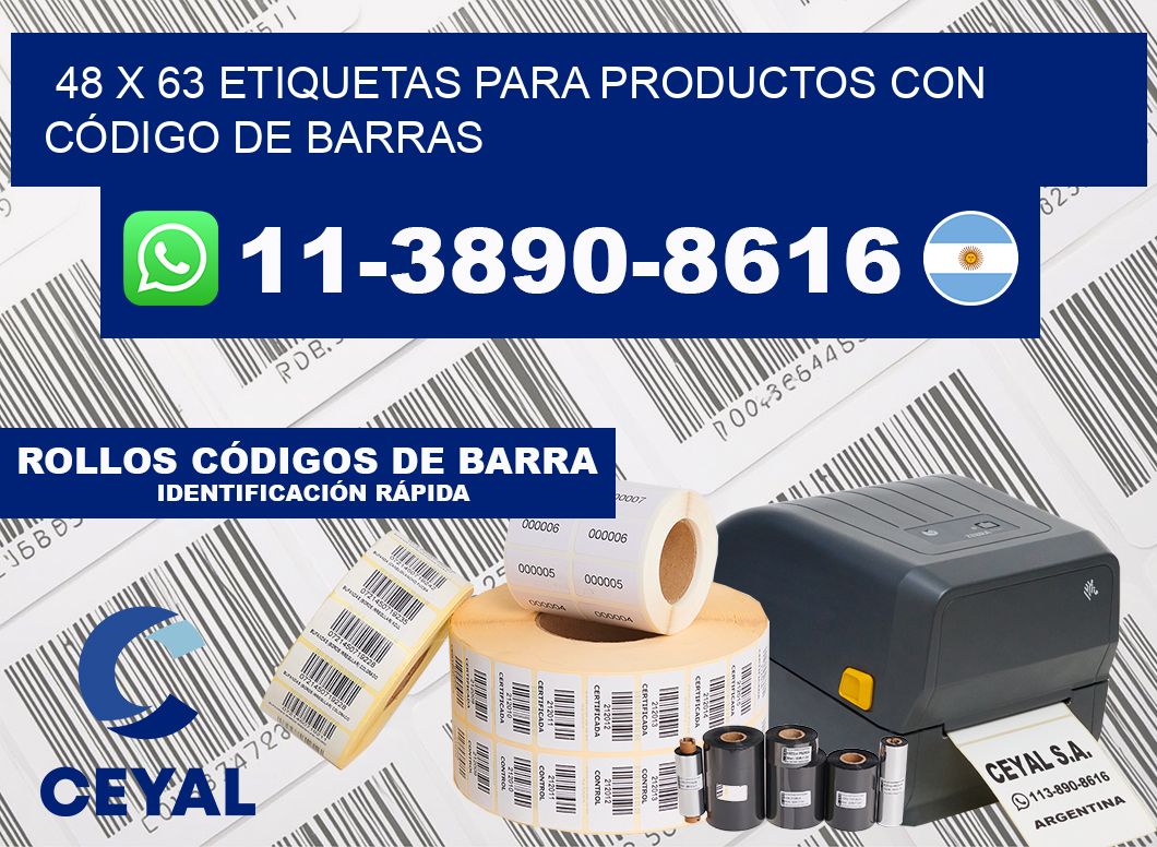 48 x 63 ETIQUETAS PARA PRODUCTOS CON CÓDIGO DE BARRAS