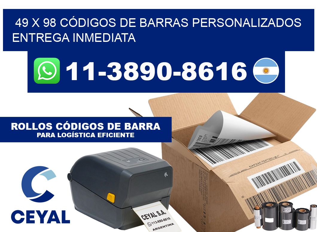 49 x 98 CÓDIGOS DE BARRAS PERSONALIZADOS ENTREGA INMEDIATA