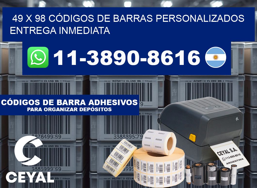 49 x 98 CÓDIGOS DE BARRAS PERSONALIZADOS ENTREGA INMEDIATA