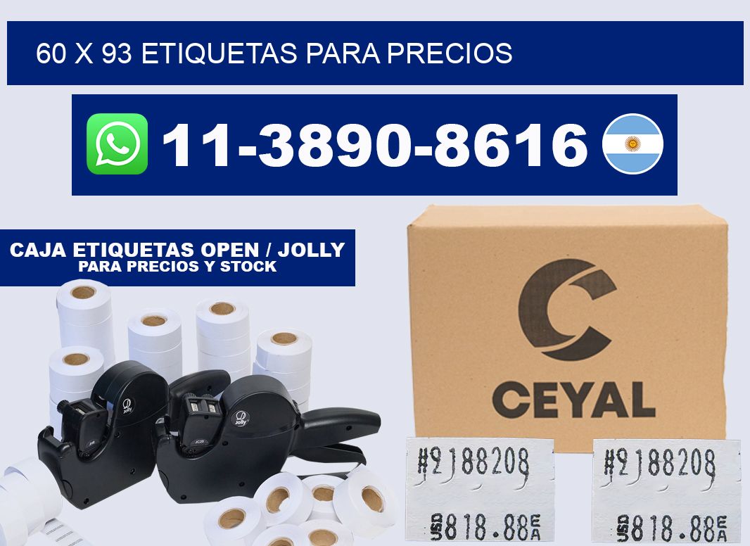60 x 93 etiquetas para precios