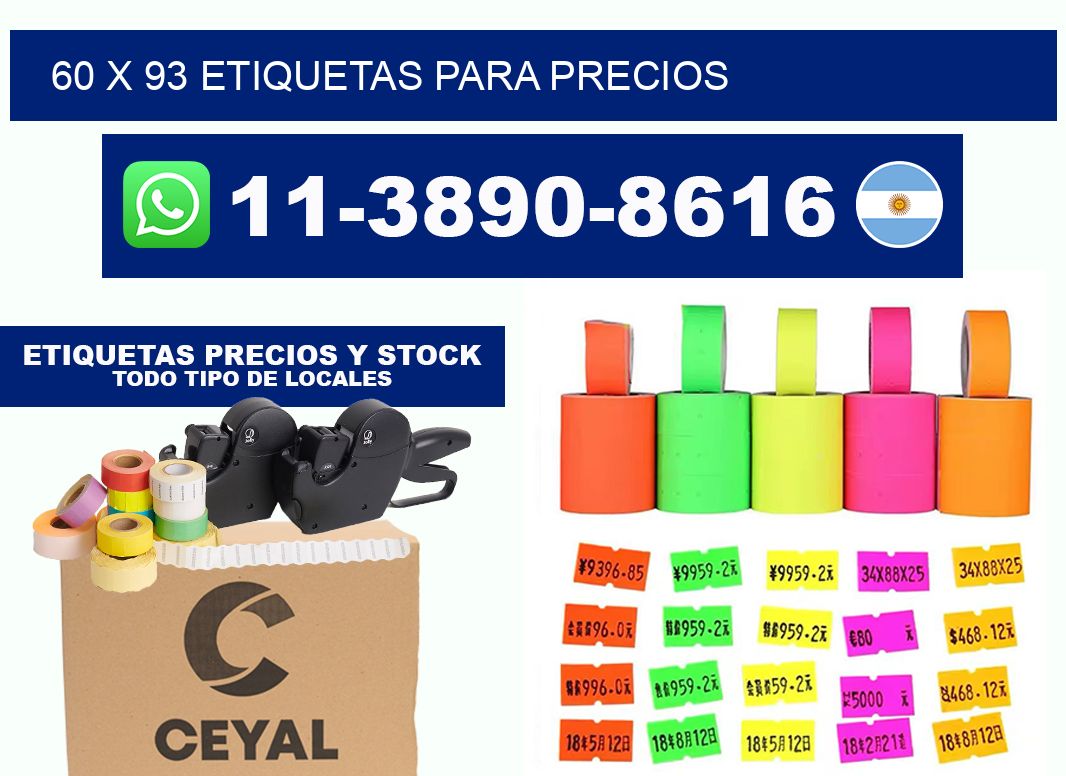 60 x 93 etiquetas para precios