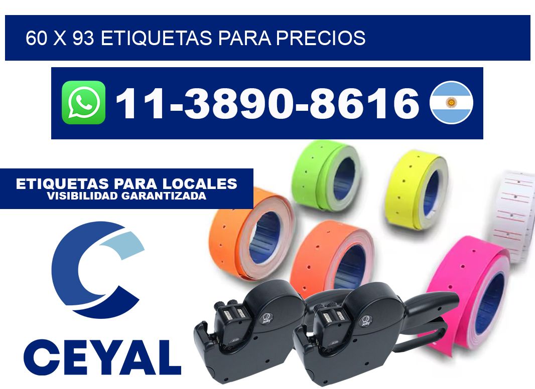 60 x 93 etiquetas para precios