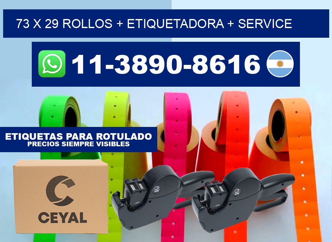 73 x 29 rollos + etiquetadora + service