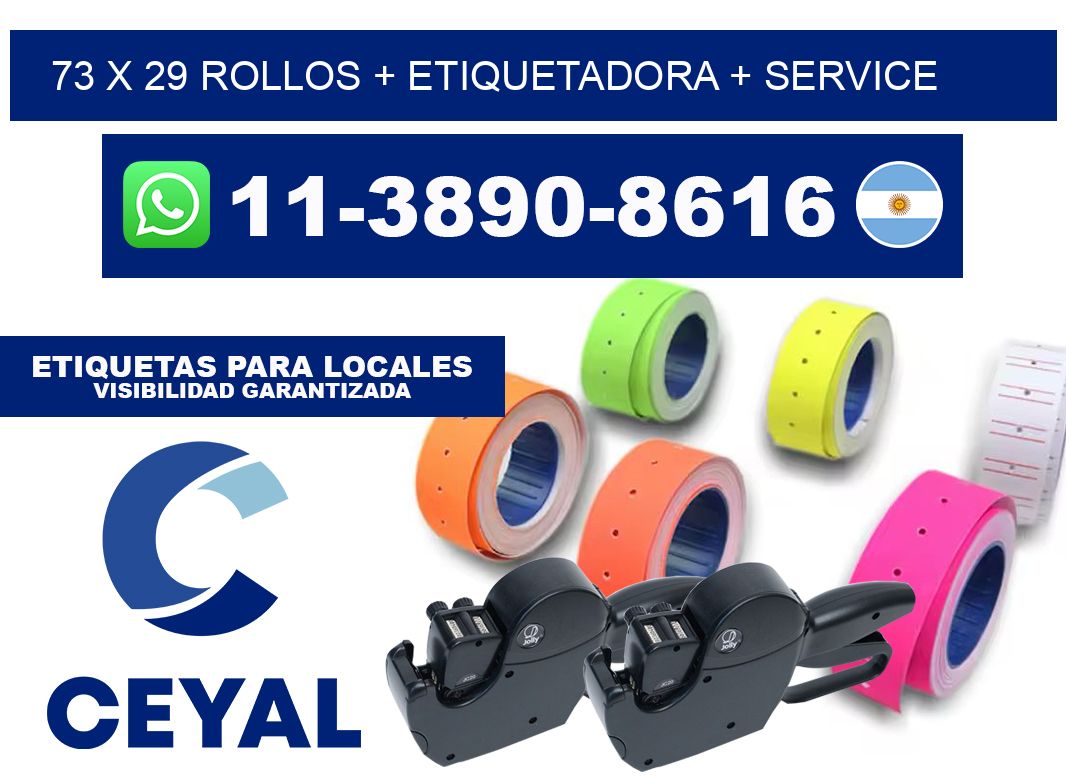 73 x 29 rollos + etiquetadora + service