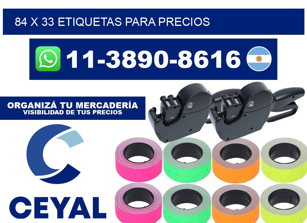 84 x 33 etiquetas para precios