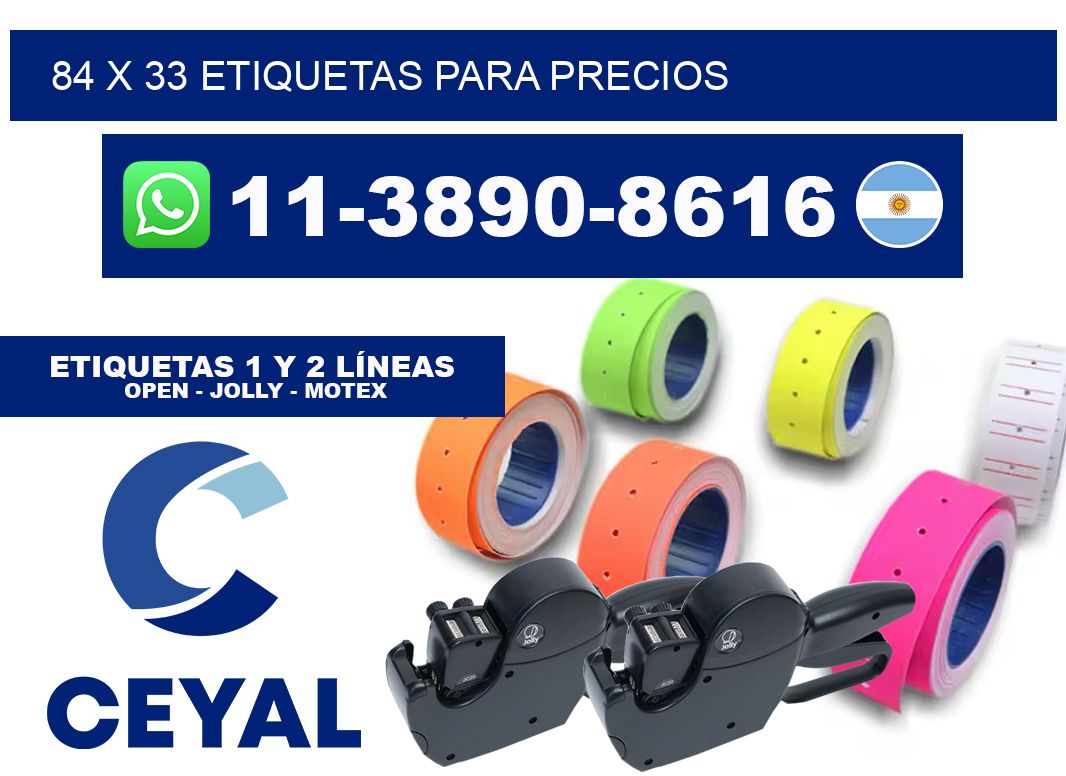 84 x 33 etiquetas para precios