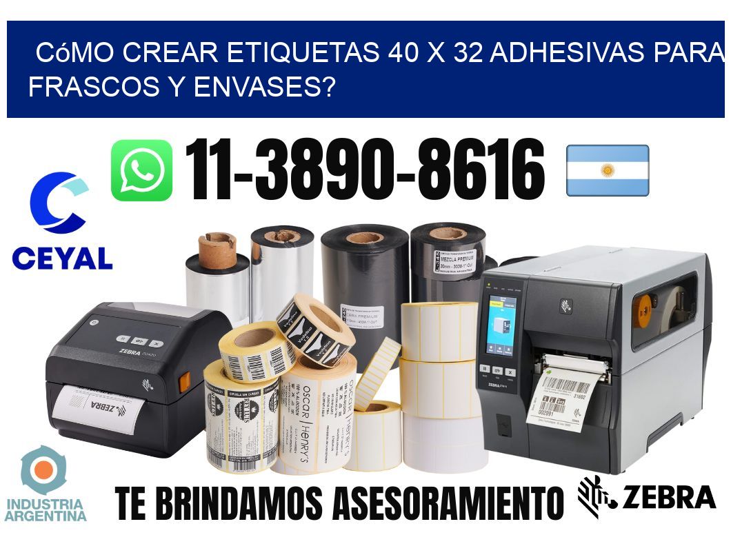 Cómo crear etiquetas 40 x 32 adhesivas para frascos y envases?