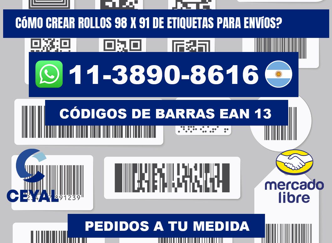 Cómo crear rollos 98 x 91 de etiquetas para envíos?