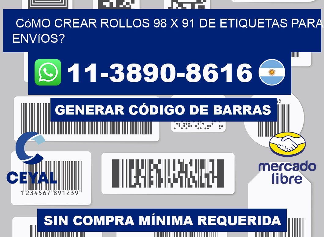 Cómo crear rollos 98 x 91 de etiquetas para envíos?