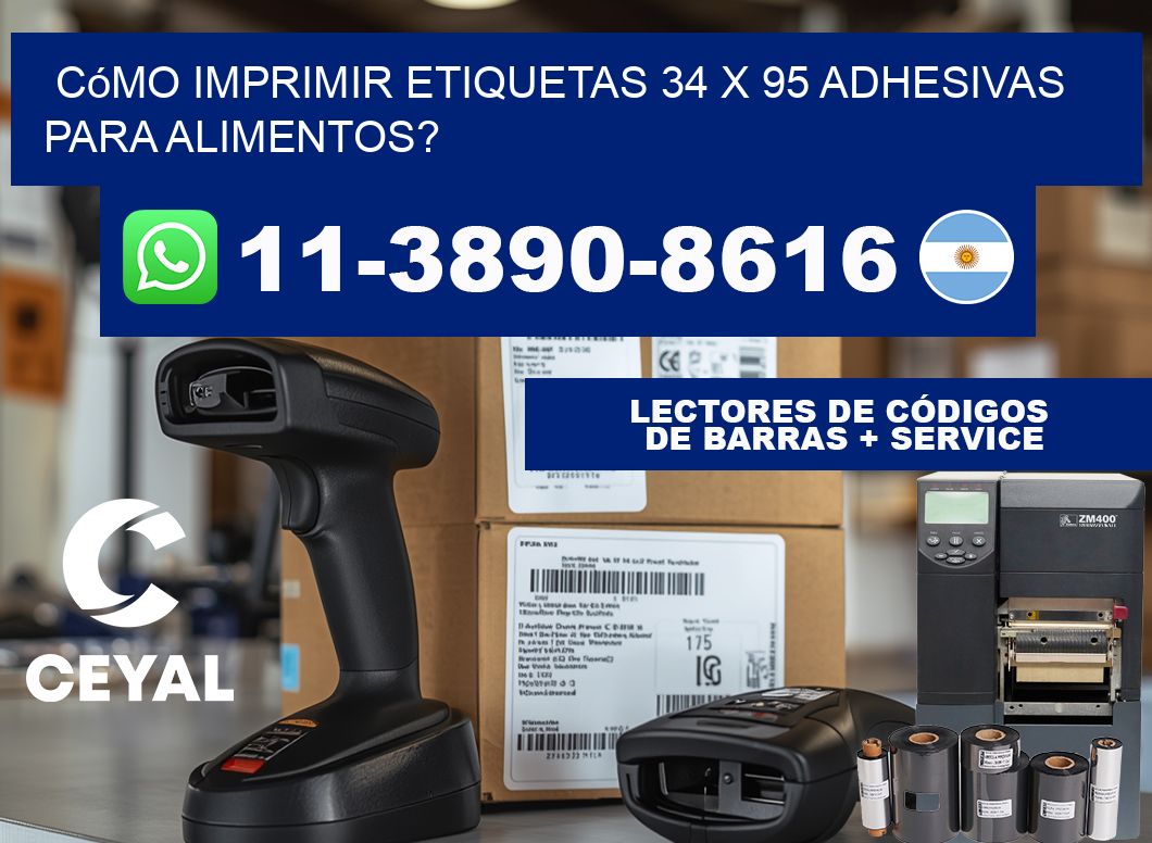 Cómo imprimir etiquetas 34 x 95 adhesivas para alimentos?
