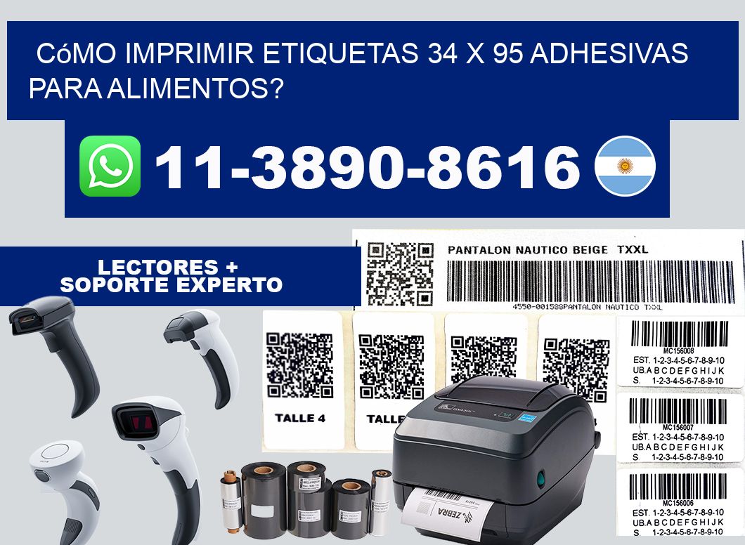 Cómo imprimir etiquetas 34 x 95 adhesivas para alimentos?