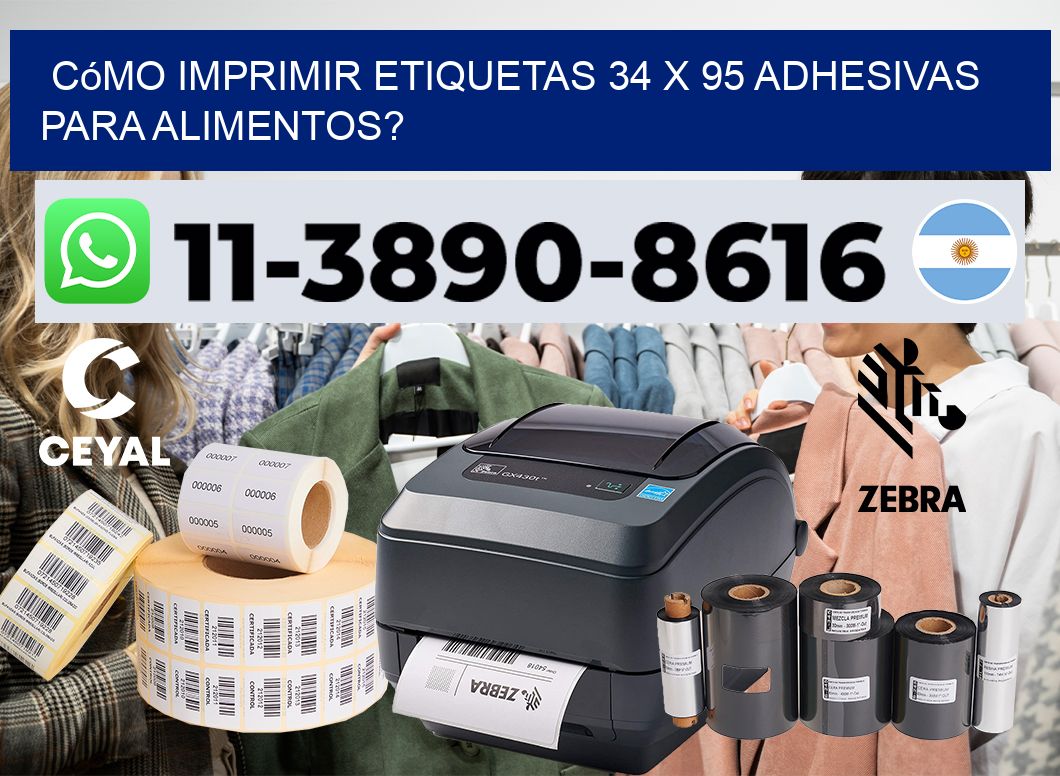 Cómo imprimir etiquetas 34 x 95 adhesivas para alimentos?