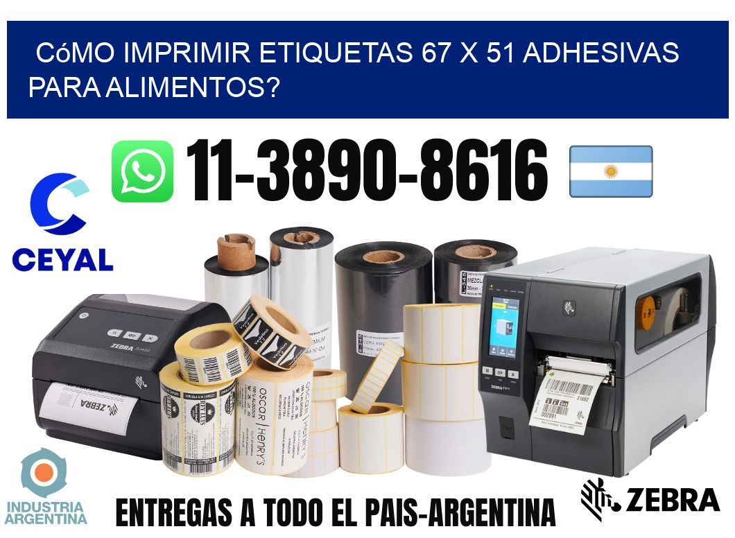 Cómo imprimir etiquetas 67 x 51 adhesivas para alimentos?