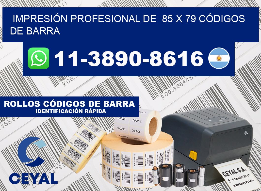 IMPRESIÓN PROFESIONAL DE  85 x 79 CÓDIGOS DE BARRA
