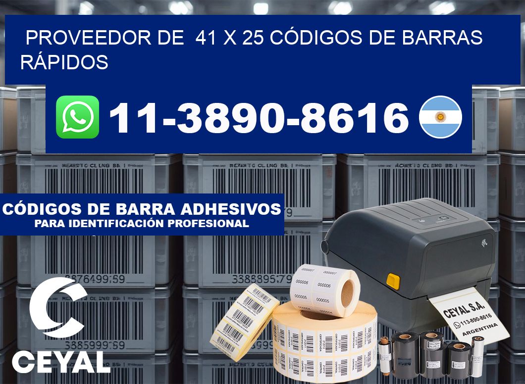 PROVEEDOR DE  41 x 25 CÓDIGOS DE BARRAS RÁPIDOS