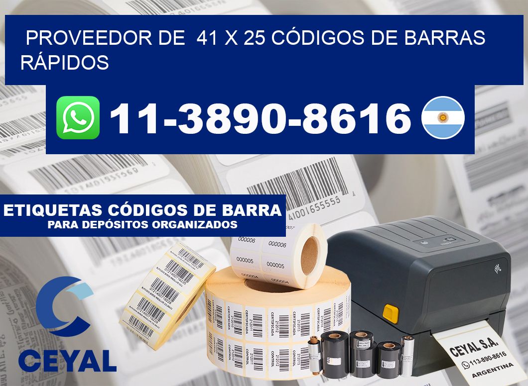 PROVEEDOR DE  41 x 25 CÓDIGOS DE BARRAS RÁPIDOS