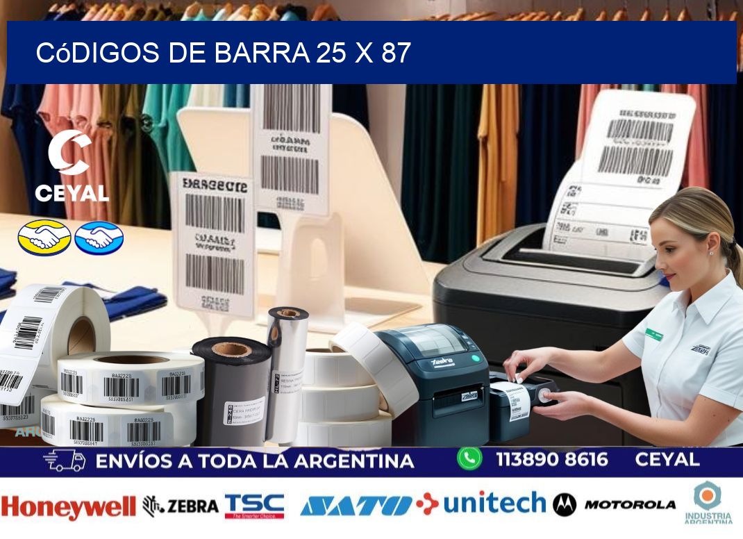 códigos de barra 25 x 87