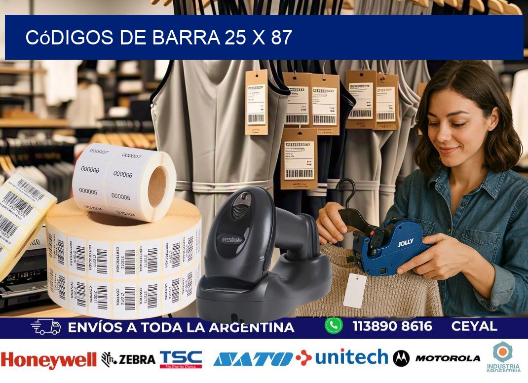 códigos de barra 25 x 87