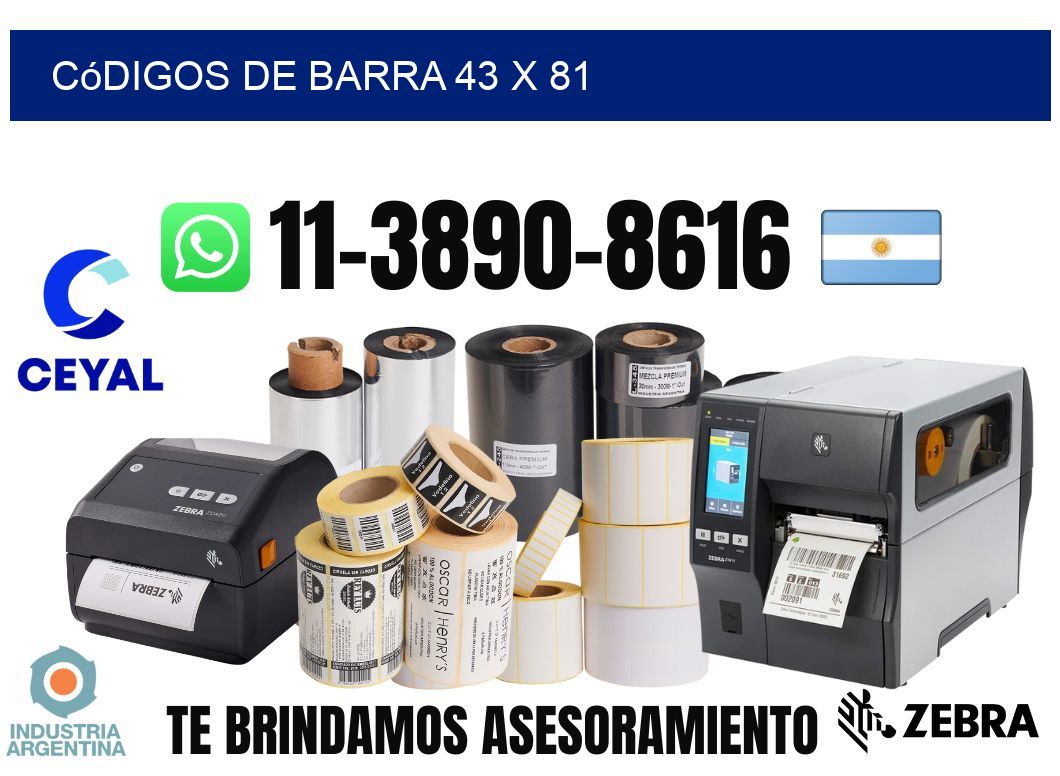códigos de barra 43 x 81